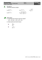 Übungsaufgaben Mathematik Realschule 9. Klasse Thema: Reelle Zahlen / Wurzelterme