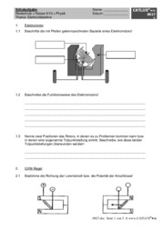 3. Schulaufgabe für Physik in der Realschule der 9./10. Klasse mit Musterlösung: Elektrizitätslehre (Zweig 1/2)