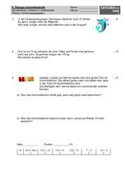 Probe für Mathematik Grundschule 4. Klasse Thema Verteilungsaufgaben (3-Satz) mit Lösung