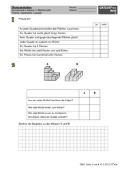 Lernzielkontrollen/Proben Mathematik Klasse 4 Grundschule | Catlux