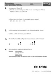 Übungsaufgaben für Mathematik in der 5. Klasse Thema Rechengesetze und Terme mit natürlichen Zahlen