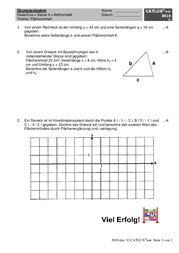 Übungsaufgaben für Mathematik in der Realschule 6. Klasse Thema Flächeninhalte berechnen