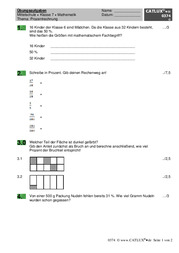 Übungsaufgaben für das Gymnasium Mathematik Klasse 6 zum Thema Prozentrechnung mit Lösung