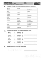 Grammatikübungen Steigerung Adverbien passend zu Adeamus 3 C