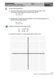 Übungsaufgaben lineare Gleichungssysteme (graphisch) für Mathematik 9. Klasse Realschule