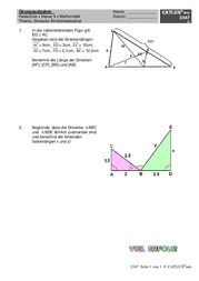Übungsaufgaben Mathematik Realschule 9. Klasse: Dreiecke Ähnlichkeitssätze