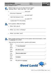 Grammatikübungen Englisch Mittelschule Fragesätze mit do / does