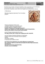 Hygin Fabulae: Theseus apud Minotaurum 42 Übersetzung mit Musterlösung