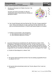 Übungsextemporale Mathematik Gymnasium Klasse 9: zusammengesetzte Zufallsexperimente